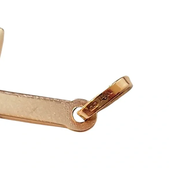 14K Yellow Gold Cross Charm Pendant #18436
